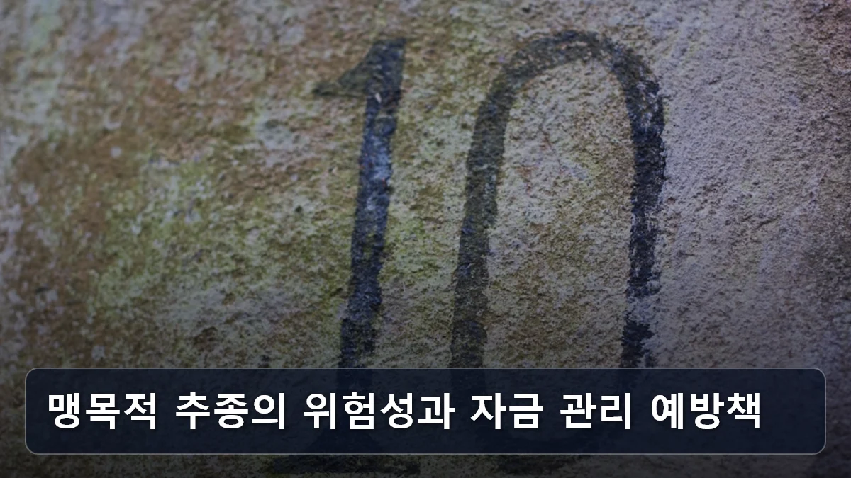 맹목적 추종의 위험성과 자금 관리 예방책 관련 이미지