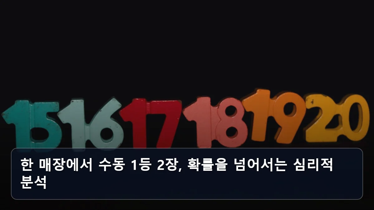 한 매장에서 수동 1등 2장, 확률을 넘어서는 심리적 분석 관련 이미지
