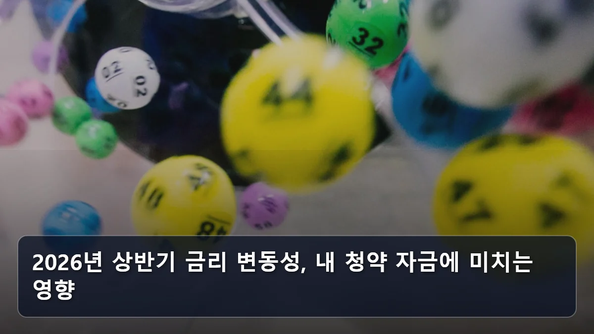 2026년 상반기 금리 변동성, 내 청약 자금에 미치는 영향 관련 이미지