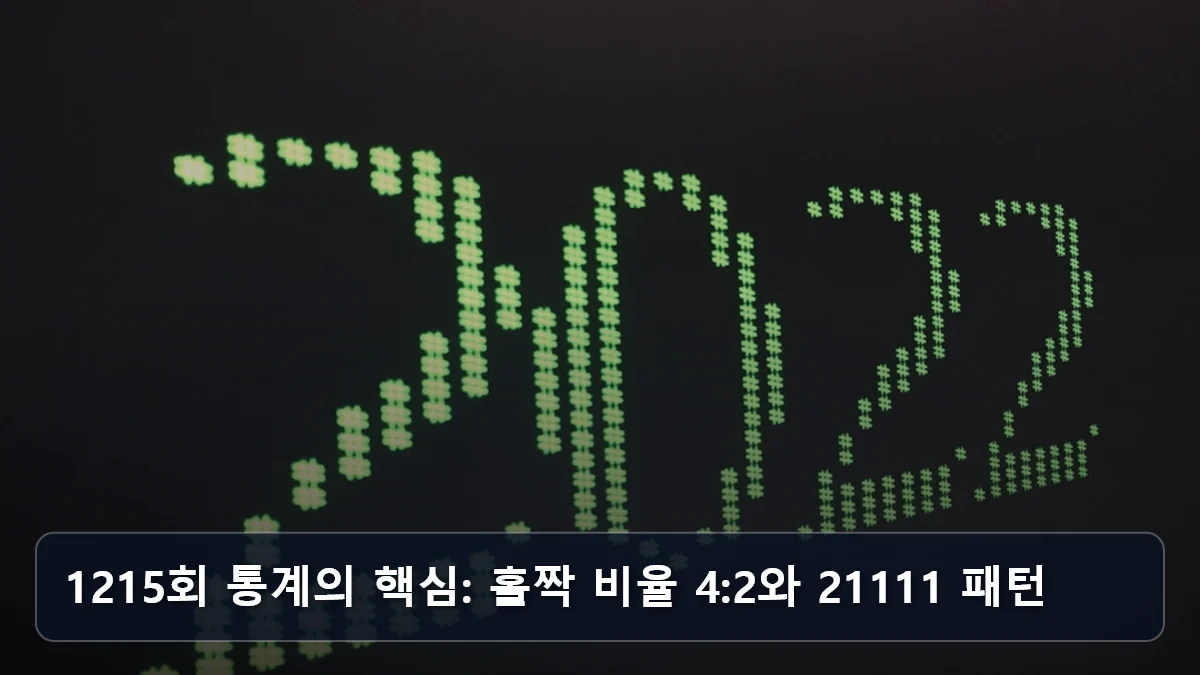 1215회 통계의 핵심: 홀짝 비율 4:2와 21111 패턴 관련 이미지