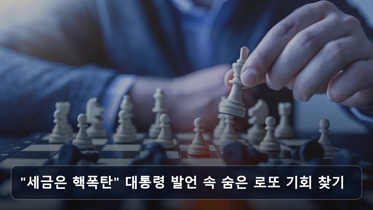 "세금은 핵폭탄" 대통령 발언 속 숨은 로또 기회 찾기 관련 이미지
