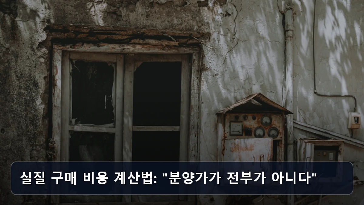 실질 구매 비용 계산법: "분양가가 전부가 아니다" 관련 이미지