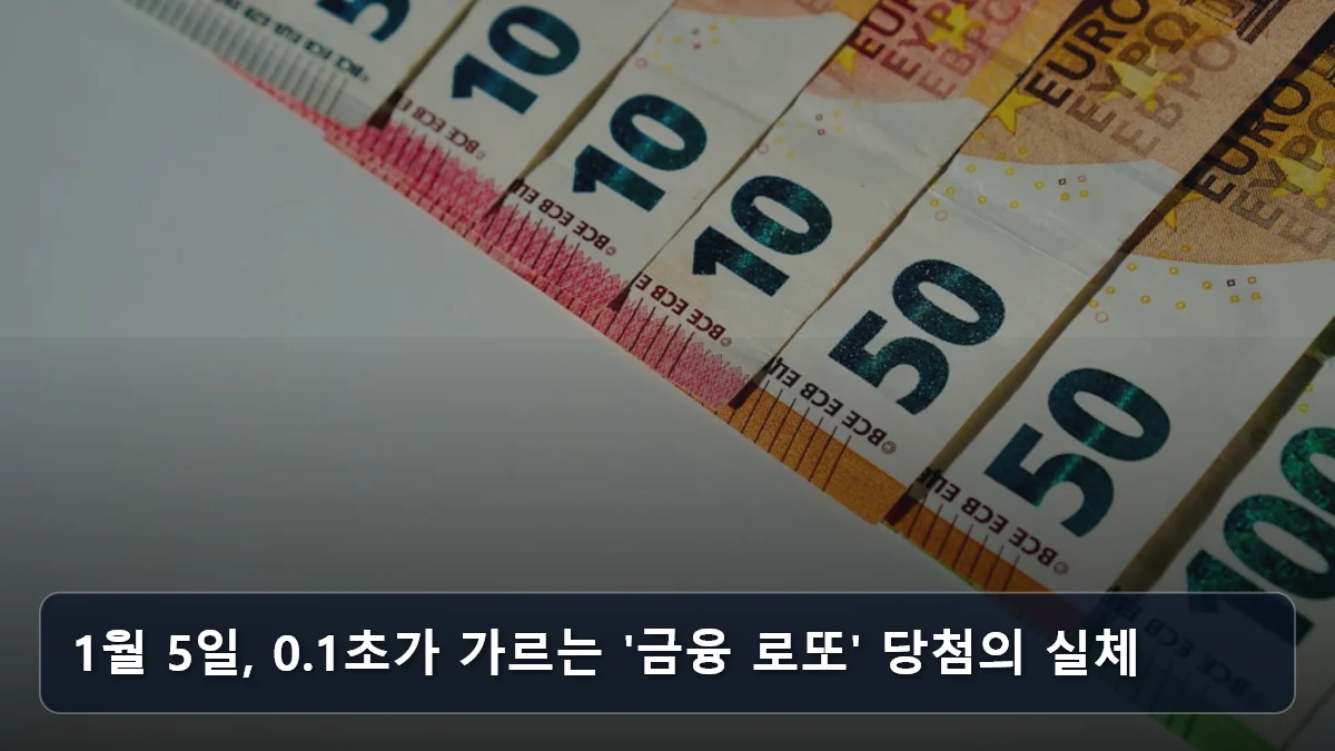 1월 5일, 0.1초가 가르는 '금융 로또' 당첨의 실체 관련 이미지