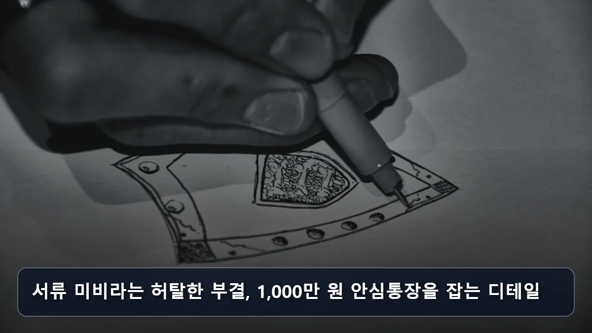 서류 미비라는 허탈한 부결, 1,000만 원 안심통장을 잡는 디테일 관련 이미지