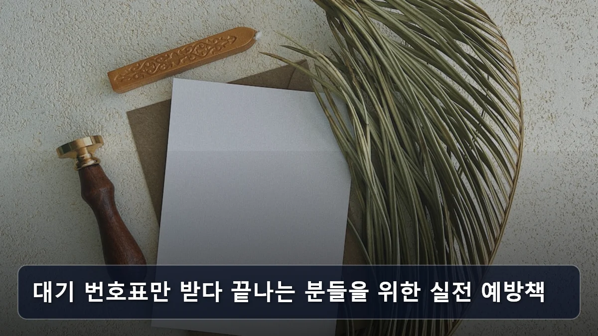 대기 번호표만 받다 끝나는 분들을 위한 실전 예방책 관련 이미지