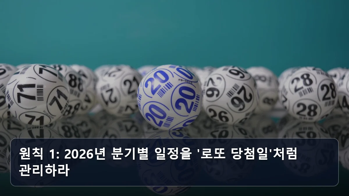 원칙 1: 2026년 분기별 일정을 '로또 당첨일'처럼 관리하라 관련 이미지