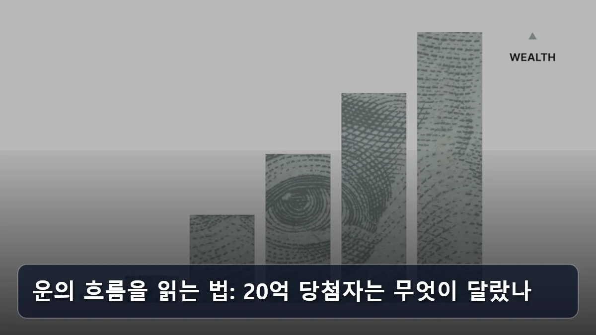 운의 흐름을 읽는 법: 20억 당첨자는 무엇이 달랐나 관련 이미지