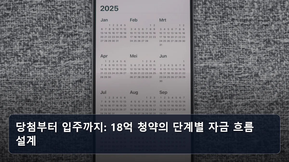 당첨부터 입주까지: 18억 청약의 단계별 자금 흐름 설계 관련 이미지