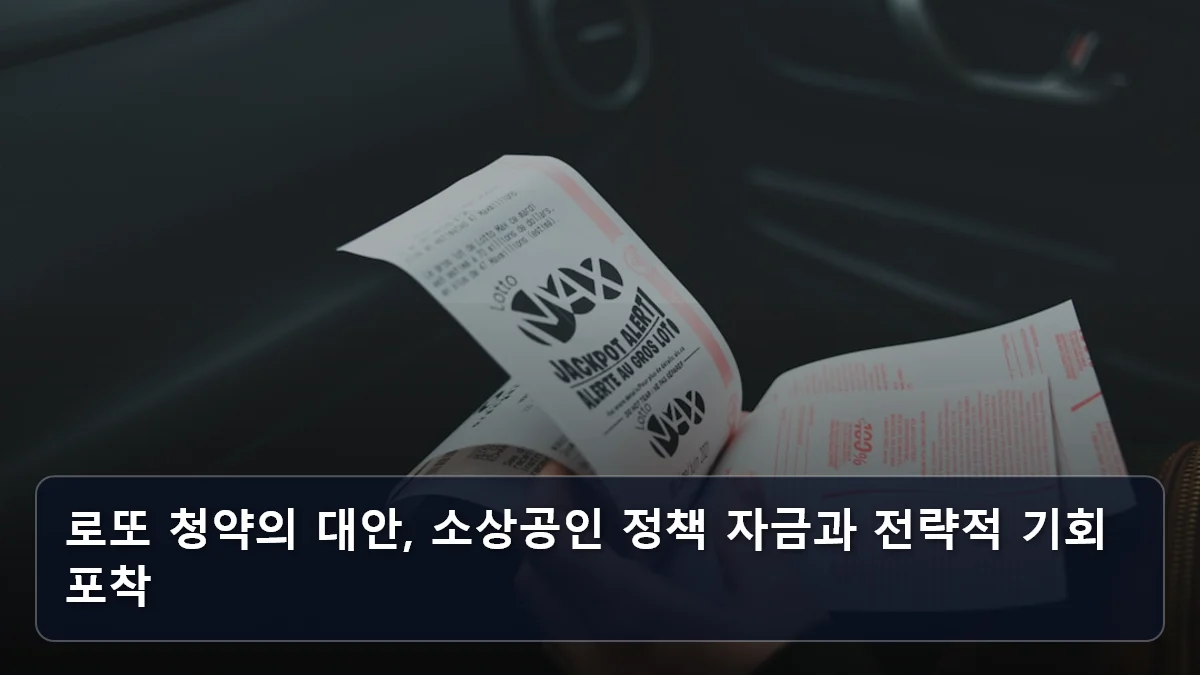 로또 청약의 대안, 소상공인 정책 자금과 전략적 기회 포착 관련 이미지