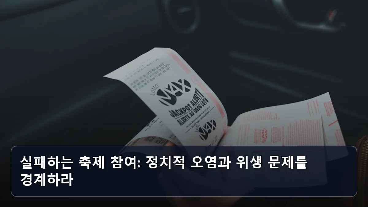 실패하는 축제 참여: 정치적 오염과 위생 문제를 경계하라 관련 이미지